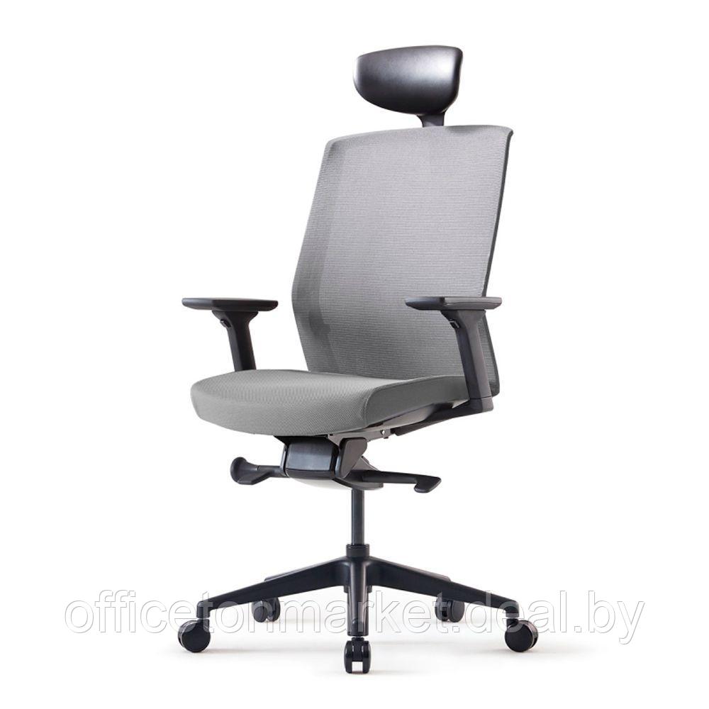 Кресло для руководителя Bestuhl "J1", сетка, ткань, пластик, серый - фото 1 - id-p165195289