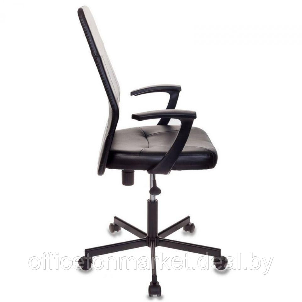 Кресло для персонала "Бюрократ CH-605", экокожа, металл, черный - фото 3 - id-p176009865