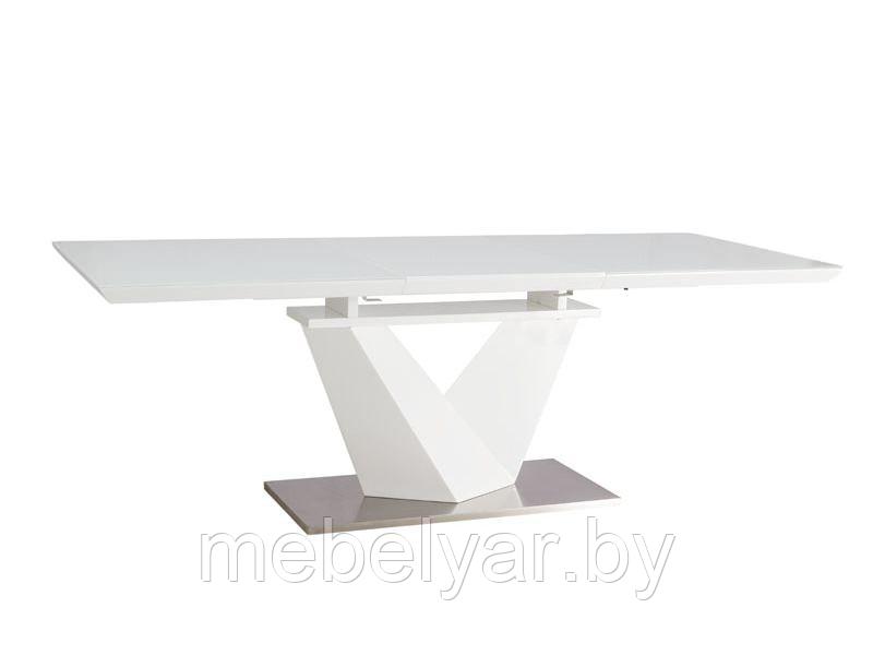 Стол обеденный SIGNAL ALARAS III раскладной, белый лак/белый, 160-220/90/75