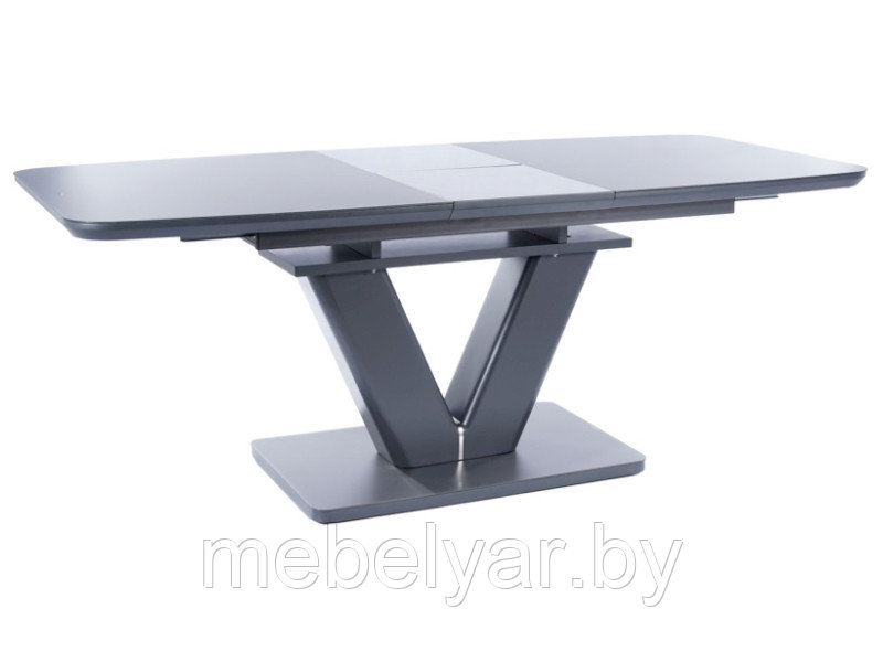 Стол обеденный SIGNAL MONTBLANC раскладной, серый мат/серый мат, 160-200/90/75