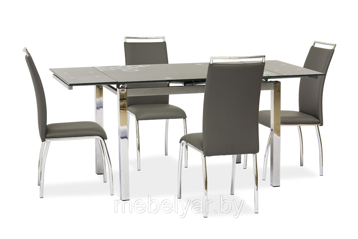 Стол обеденный SIGNAL GD017 серый/хром