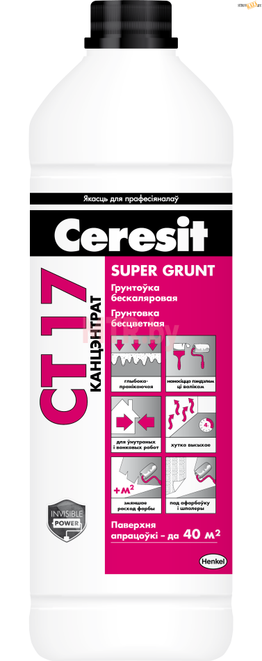 Грунтовка глубокопроникающая Ceresit CT 17 SuperGrunt бесцветная 1 л