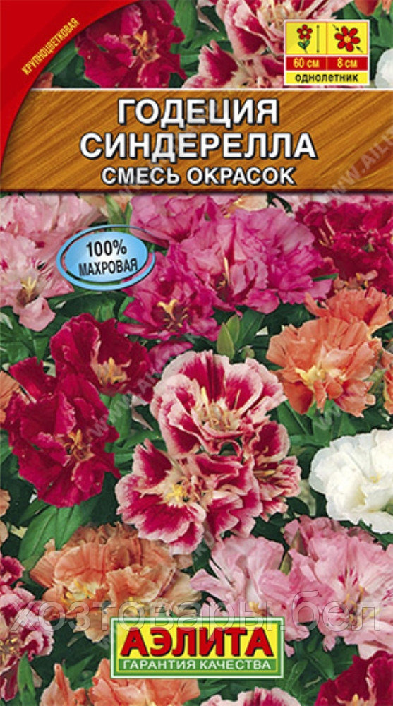 Годеция Синдерелла крупноцветковая махровая 0.3г Одн смесь 60см (Аэлита)