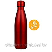 Бутылка для воды "Актив", металл, 500 мл, красный