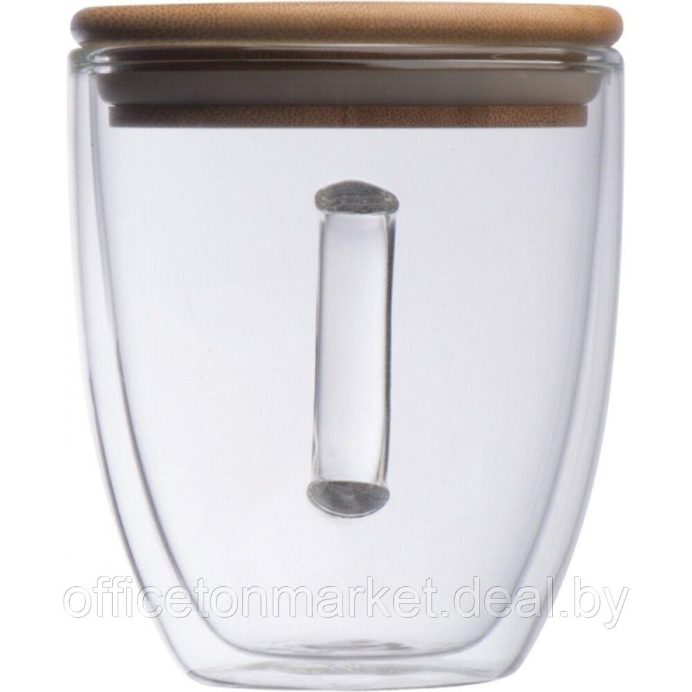 Кружка с крышкой "Szczebrzeszyn", стекло, бамбук, 350 мл, прозрачный, коричневый - фото 2 - id-p173662293