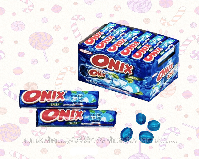 Карамель леденцовая в стике "Onix" ментол + эвкалипт / 24 шт. упаковка