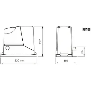 RB400BDKCE комплект автоматики Nice для откатных ворот с шириной проема до 8м и весом до 400 кг, фото 2