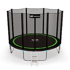 Батут V2 Trampoline Greenline 312 см с сеткой и лестницей)