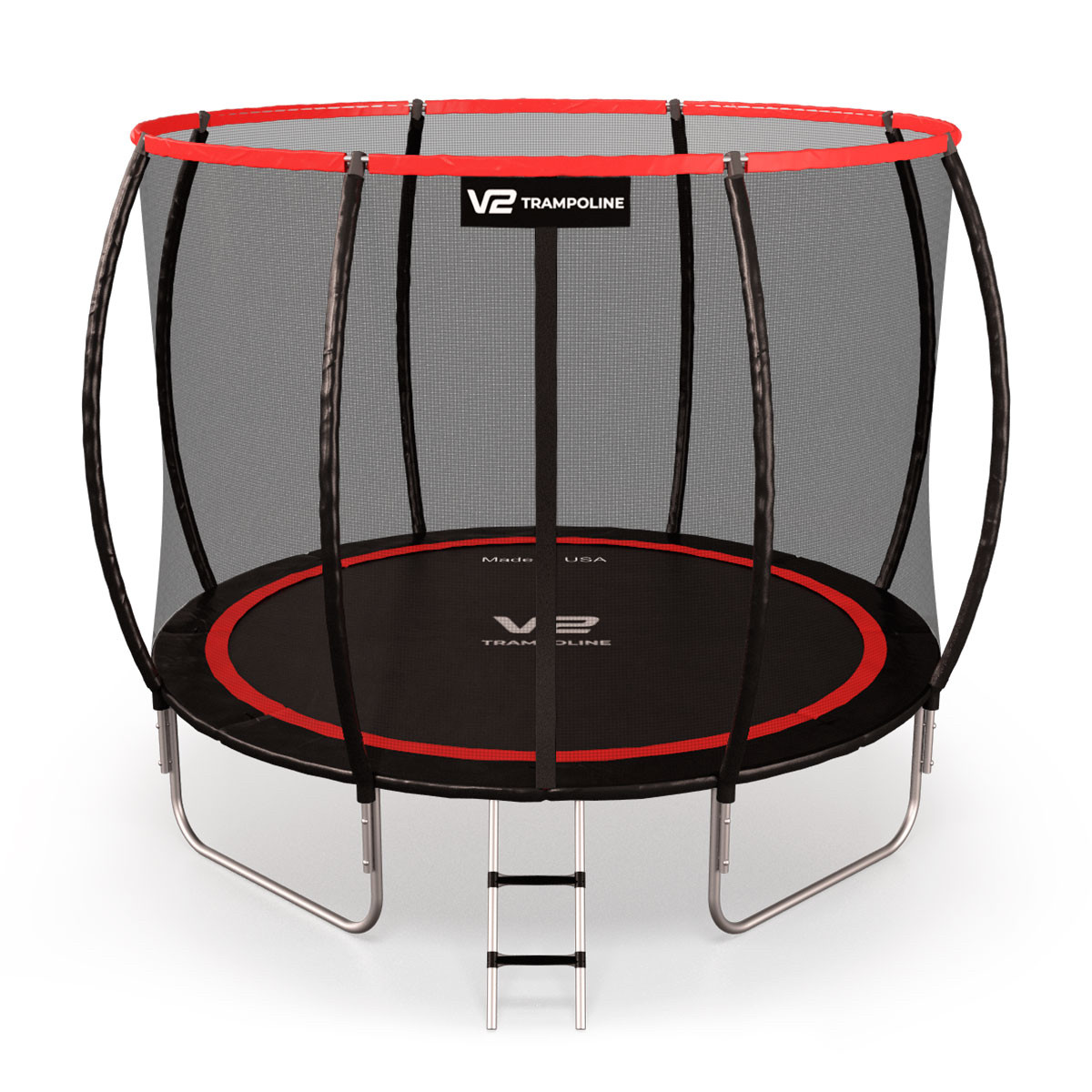 Батут V2 Trampoline 312см Redline (4 ноги) с сеткой и лестницей