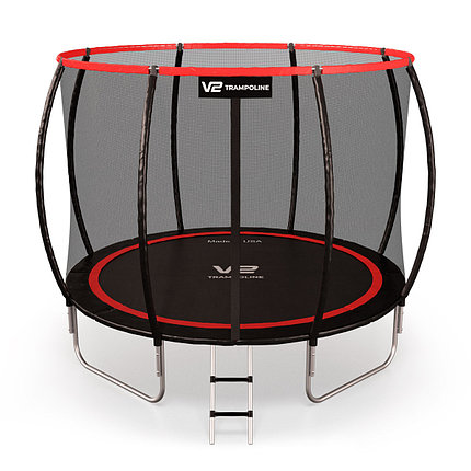 Батут V2 Trampoline 374см Redline (4 ноги) с сеткой и лестницей, фото 2