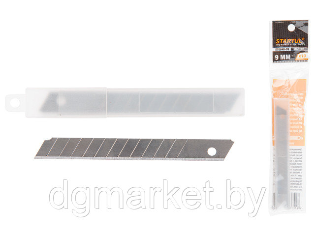 Лезвия сменные сегментированные 9мм 10шт STARTUL MASTER (ST0940-09) (лезвие для ножа) - фото 1 - id-p179532182