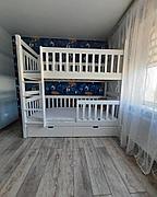 Детская двухъярусная кровать с ящиками "Вуди-3" из массива берёзы