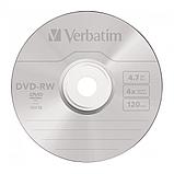 Диск Verbatim, DVD-RW, 4.7 гб, круглый бокс, 10 шт, фото 3