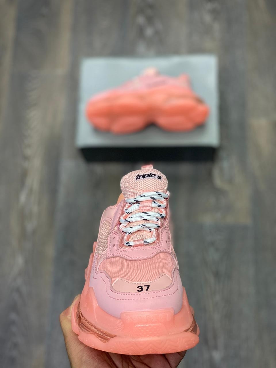 Кроссовки Balenciaga Triple S Pink Clear Sole - фото 2 - id-p179542141