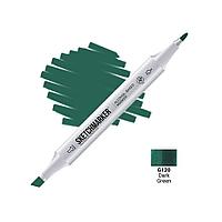 Маркер перманентный двусторонний "Sketchmarker", G120 зеленый темный