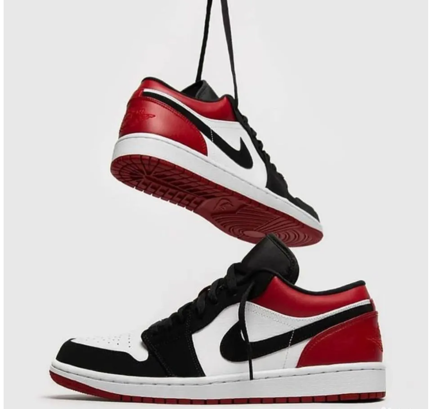 Кроссовки Nike Air Jordan 1 Low красно-черные - фото 3 - id-p179542666