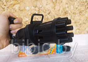 Детский пистолет генератор "Миниган" для создания мыльных пузырей на батарейках, автоматический для игры детей