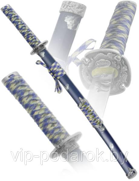 Японский меч катана золотисто-синяя - фото 1 - id-p179544250