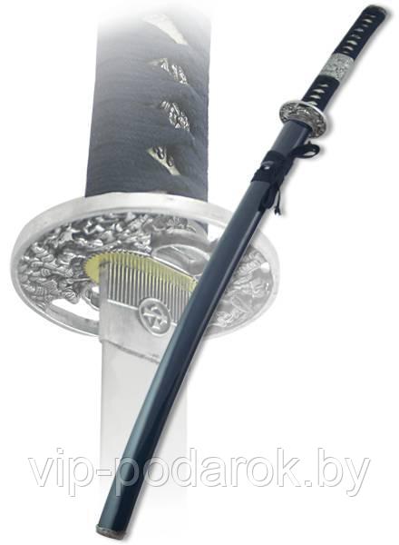 Японский меч катана черно-синий - фото 1 - id-p179544256
