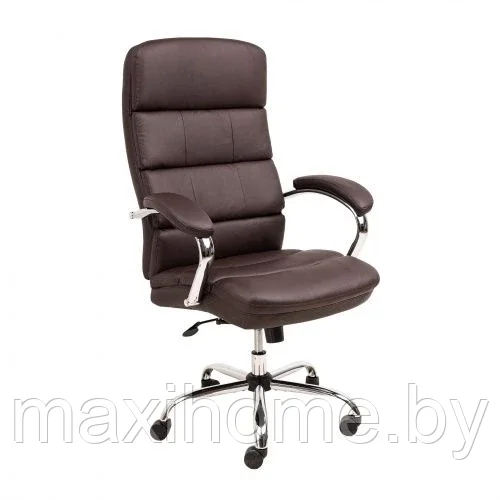 Кресло поворотное AUGUST, CHROME, ECO (темно-коричневый) - фото 1 - id-p179544921
