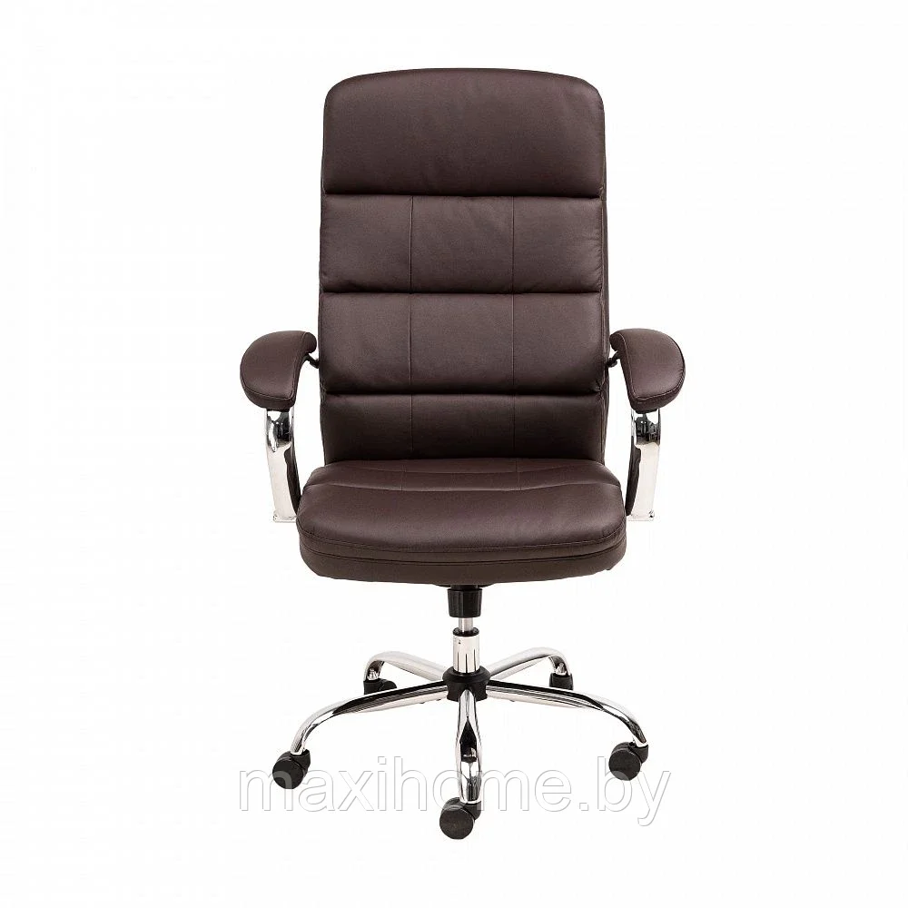 Кресло поворотное AUGUST, CHROME, ECO (темно-коричневый) - фото 8 - id-p179544921