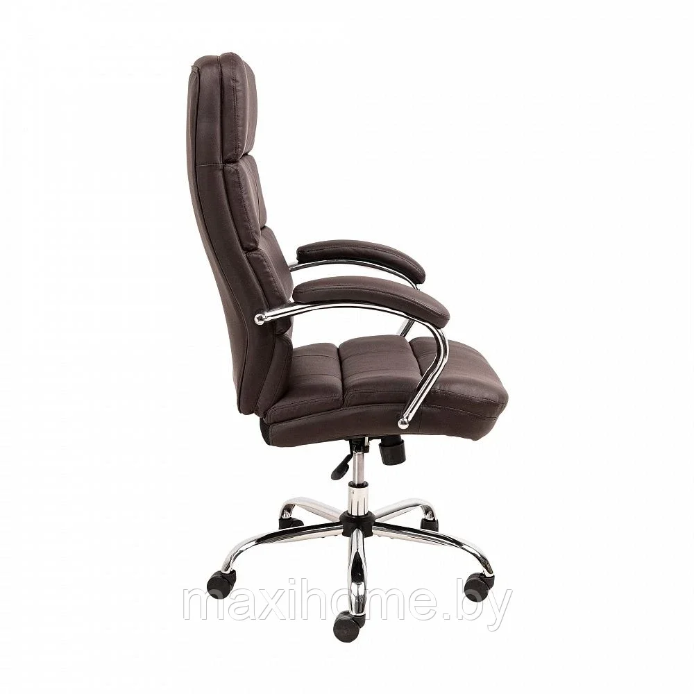 Кресло поворотное AUGUST, CHROME, ECO (темно-коричневый) - фото 2 - id-p179544921