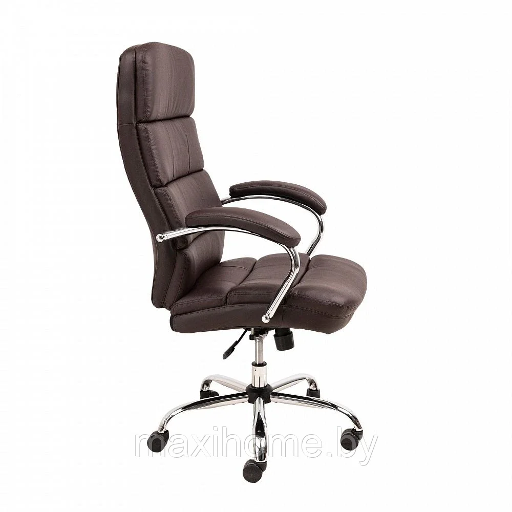 Кресло поворотное AUGUST, CHROME, ECO (темно-коричневый) - фото 9 - id-p179544921