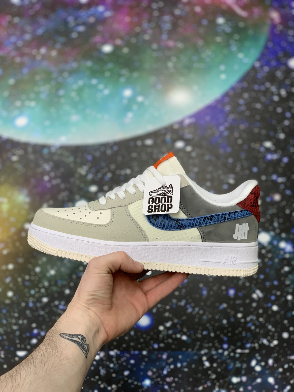Кроссовки Nike Air Force 1 '07 Low Beige Grey Blue