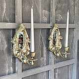 Подсвечник-канделябр настенный Барроко (винтаж, пара), фото 5