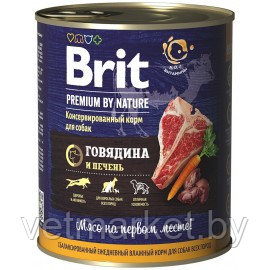 Brit консервы для собак с говядиной и печенью, 850г