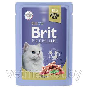 Brit Premium пауч (желе) для взрослых кошек с форелью, 85г