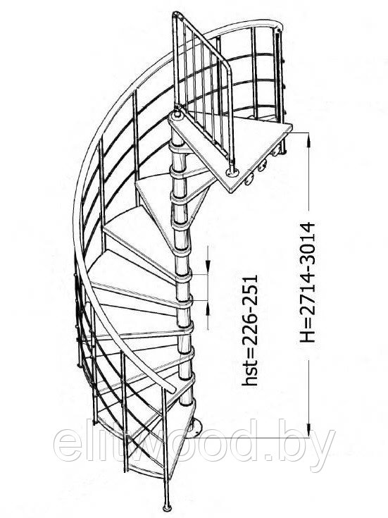 Винтовые лестницы с массивом бука NOVO - фото 8 - id-p22590488