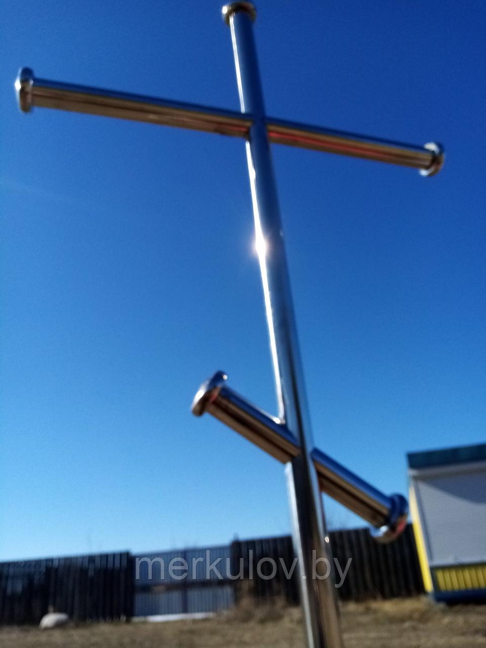 Крест из нержавейки православный d38мм, простой без рисунка. - фото 1 - id-p121323766