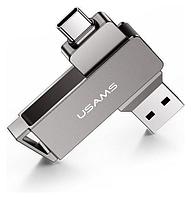 USB Flash Usams Type-C+USB3.0 Rotatable High Speed Flash Drive 256GB