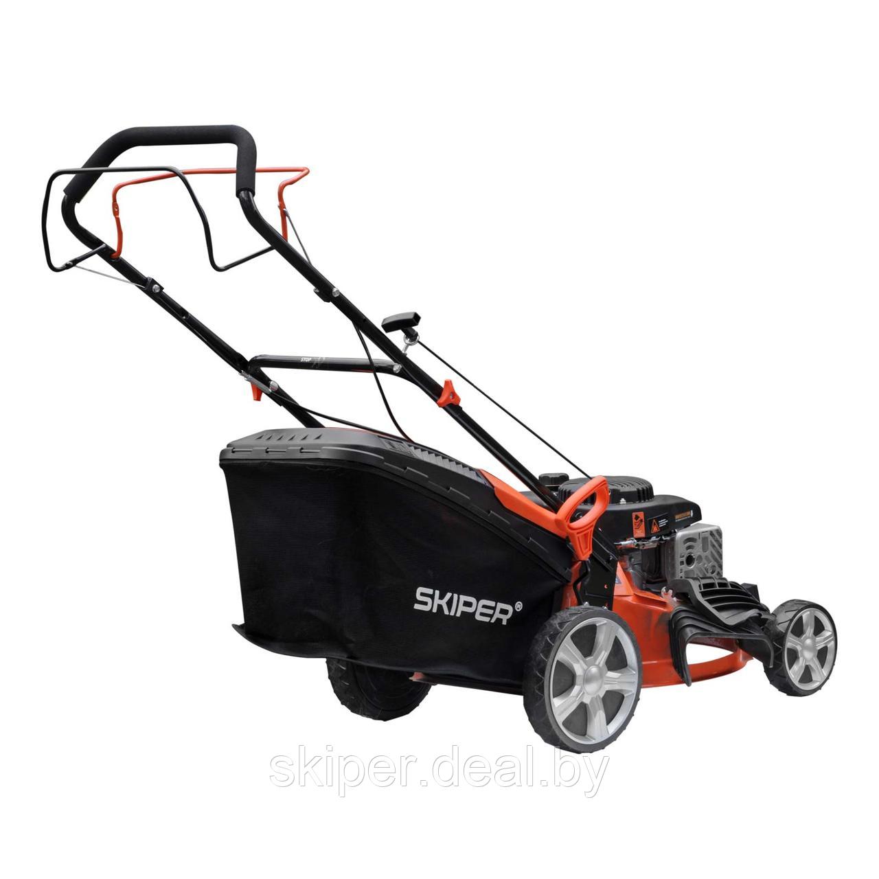 Газонокосилка бензиновая SKIPER GW461S (46 см, самох, Loncin 4лс, мульч, стал.дека, тр-сб.60 л,+НОЖ) - фото 4 - id-p179601153