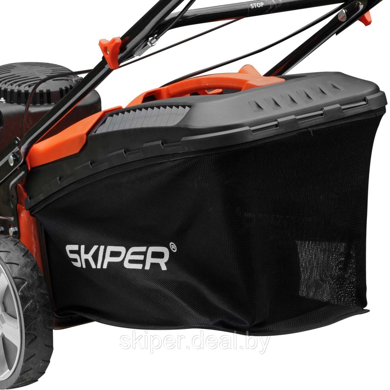 Газонокосилка бензиновая SKIPER GW461S (46 см, самох, Loncin 4лс, мульч, стал.дека, тр-сб.60 л,+НОЖ) - фото 7 - id-p179601153