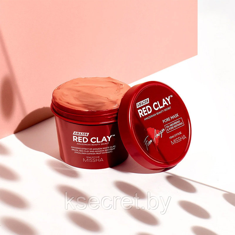 Маска для лица на основе красной глины Missha Amazon Red Clay Pore Mask 110 мл - фото 3 - id-p179603853