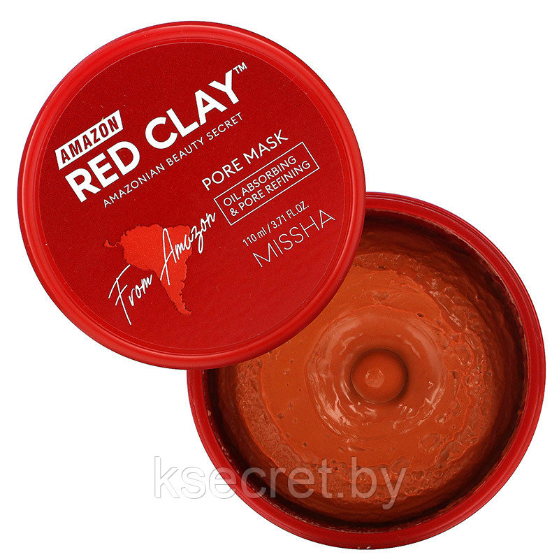 Маска для лица на основе красной глины Missha Amazon Red Clay Pore Mask 110 мл - фото 2 - id-p179603853