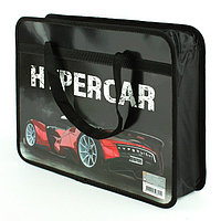 Папка-портфель детская пластиковая на молнии Hypercar