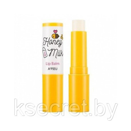 Бальзам для губ с медом и молоком A'PIEU Honey & Milk Lip Balm, 3,3г - фото 1 - id-p179606449