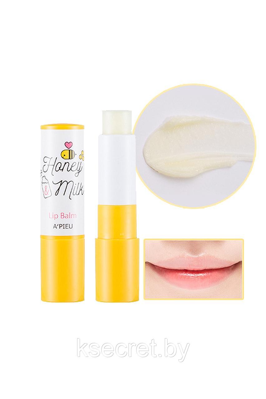 Бальзам для губ с медом и молоком A'PIEU Honey & Milk Lip Balm, 3,3г - фото 3 - id-p179606449