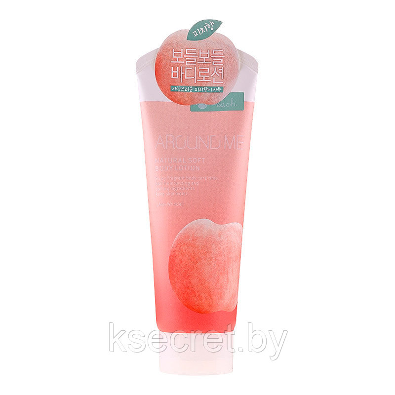 Лосьон для тела с экстрактом персика Welcos Around Me Natural Soft Body Lotion Peach 230мл - фото 1 - id-p179606592