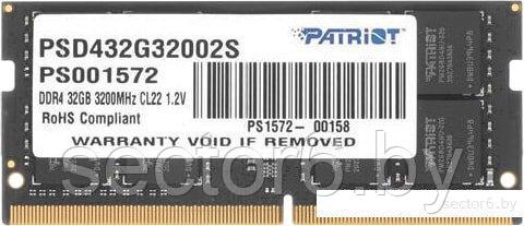 Оперативная память Patriot Signature Line 32GB DDR4 SODIMM PSD432G32002S, фото 2