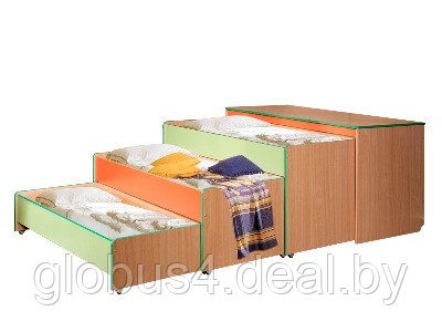 Кровать-тумба трехярусная цветная - фото 1 - id-p22604155
