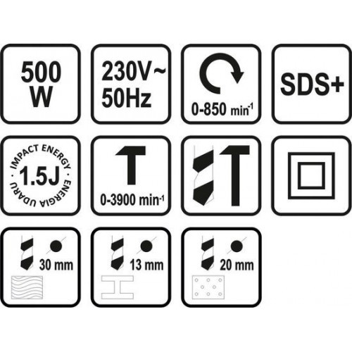 Перфоратор SDS PLUS 500W, 1.5J "Sthor" 79049 - фото 3 - id-p179609079