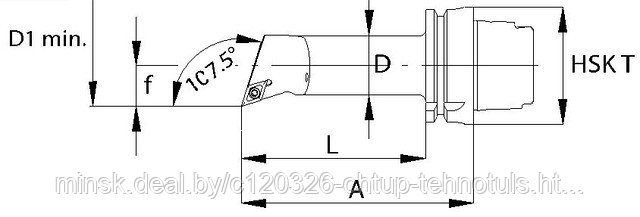 РАСТОЧНОЙ РЕЗЕЦ HSK T, SWISS FLEX, 107,5°/55° SDQC R/L - фото 2 - id-p22604866