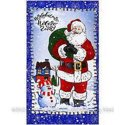 "Новогодние подарки. Дед Мороз и снеговик" Полотенце вафельное 35х60см, плотность 165г/м2, хлопок 100%,