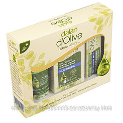 Косметический подарочный набор "Dalan d'Olive" 195г: мыло туалетное 100мл, крем интенсивный 20мл, крем для рук