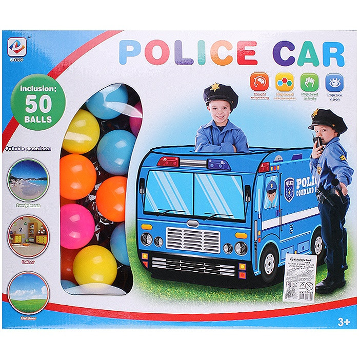 Палатка игровая детская "Полицейская машина" + 50 шаров. Игрушка - фото 1 - id-p179619454