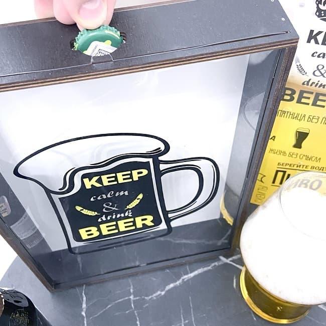 Копилка для пивных крышек «Keep calm drink beer» - фото 2 - id-p179621223